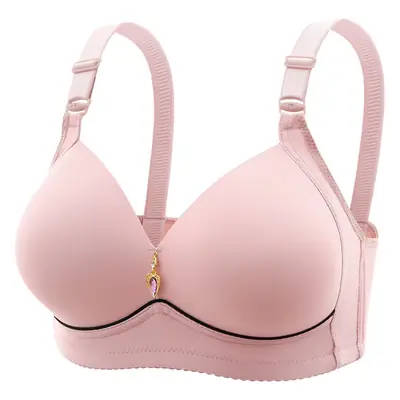 2023 new style large size thin non-rimless gathered underwear upper support adjustable fat mm simple non-magnetic glossy bra