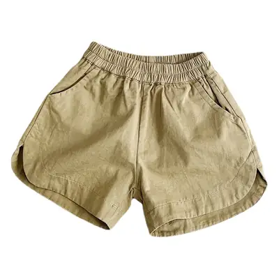Kids Cotton Shorts Olive Green 2026 Summer