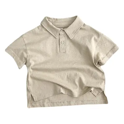 White Cotton Boys Polo Shirt Short Sleeve Summer