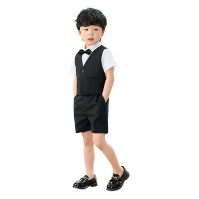 Boy's Navy Blue 3-Piece British Vest Suit Summer