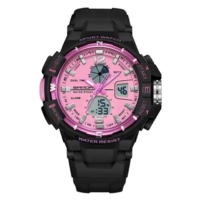 Couple Waterproof Sports Watches Black Multi-Function Electronic