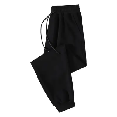 Men's Black Fleece Leg Pants with Red Logo