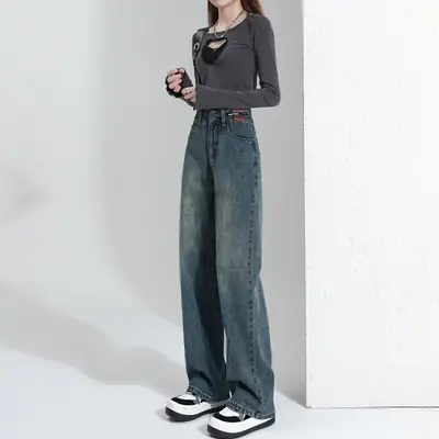 Wide Leg Jeans Women 2023 High Waist Loose Fit