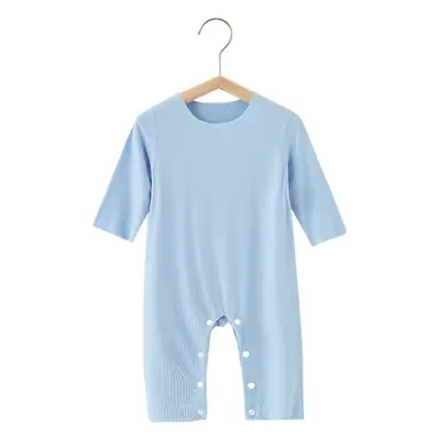 Baby's Green Striped Summer Jumpsuit Modal Fabric