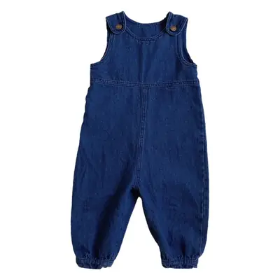 Blue Korean Style Denim Jumpsuit for Boys Girls