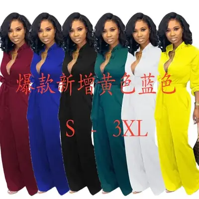 LD86022 new European and American women's clothing Amazon independent station sexy solid color overalls jumpsuit
