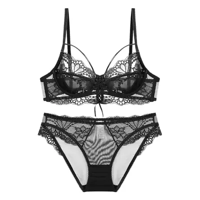 French Lace Underwear Set Black Big Chest Small