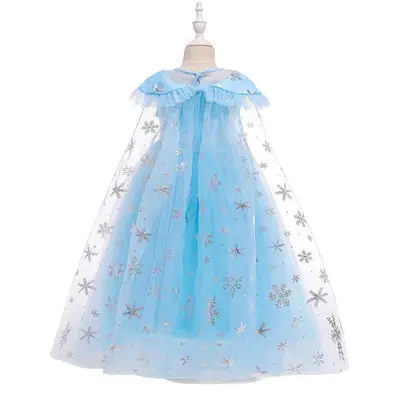 Blue Sequined Frozen Elsa Princess Dress for Girls