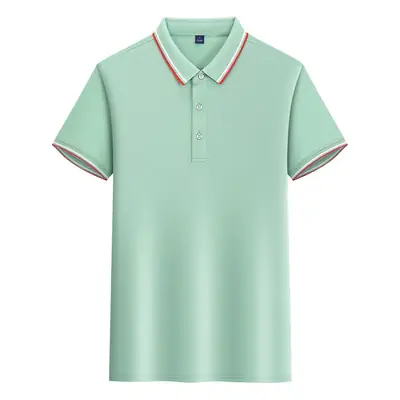 Loka Cotton Polo Shirt Green Logo Embroidered