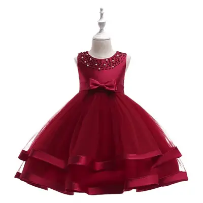 Pink Mesh Princess Dress with Bow for Girls