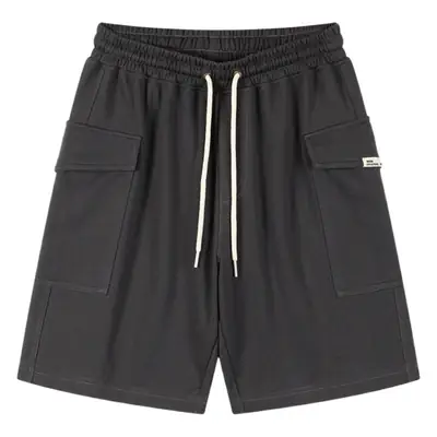Dengjue Men Navy Knitted Shorts Casual Summer
