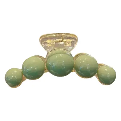 Green Pearl Hair Clip Large Back Ball Head Half Tie