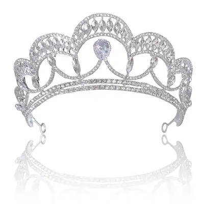 Silver Crystal Bridal Crown for Wedding & Photo Styling