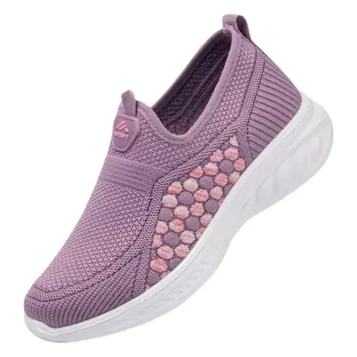 Women Slip-On Mesh Shoes Purple Soft Sole