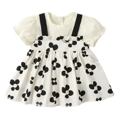 Baby Cow Print Dress with Hat & Shoes Set