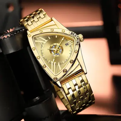 Men's Black Triangle Waterproof Watch