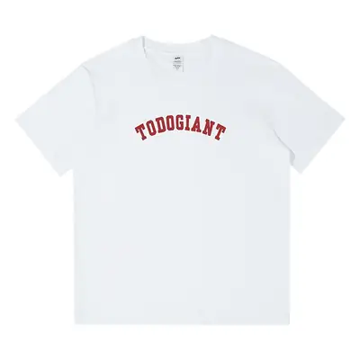 Men Cotton Letter Print T-Shirt White 230g