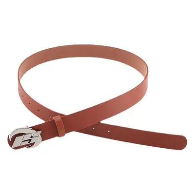 Women Decorative Belt Black Brown White with Smooth Buckle