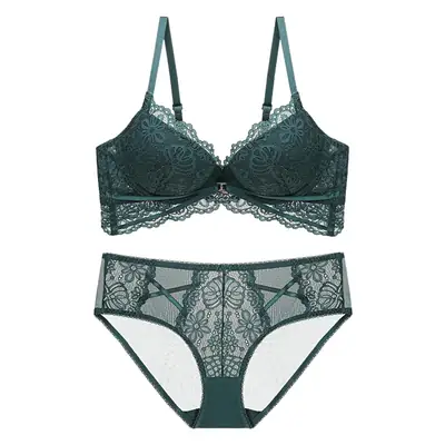 White Lace Push Up Bra Set Small