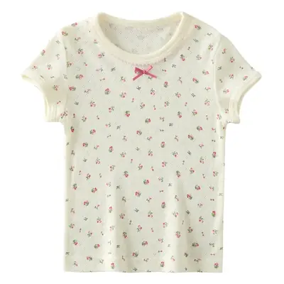 Mesh Cherry Baby T-shirt Summer Thin Children's Half-sleeve
