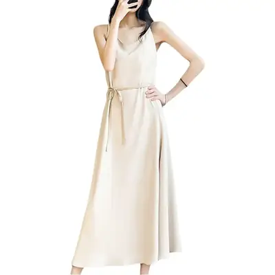 2025 Black Long Sleeve Suspbottom Dress for Women
