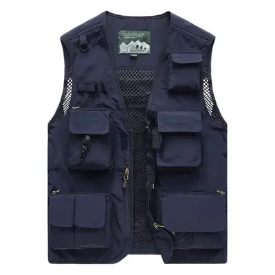 Men's Mesh Sleeveless Vest Olive Green Plus Size