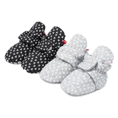 Black Triangle Print Baby Floor Socks for Toddlers