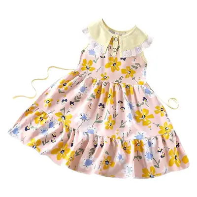Girls Cotton Printed Summer Dress Sleeveless