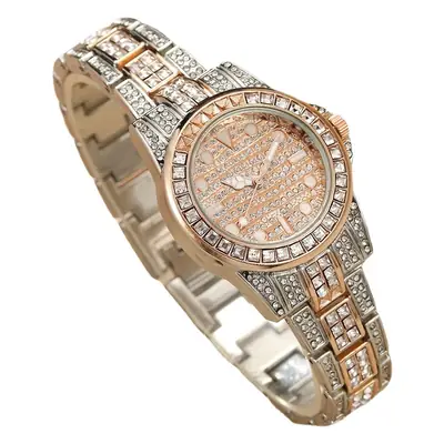 Women's Rose Gold Diamond Watch with Bracelet Set