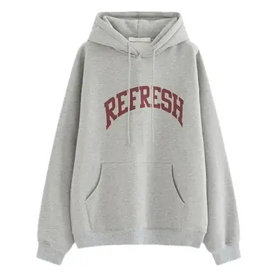 Gray Velvet Hoodie for Women 2024 Winter Loose Fit