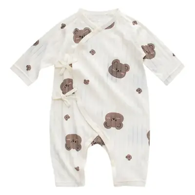 Newborn Pure Cotton Jumpsuit with Neck Open Button