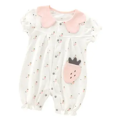 Baby Summer Lapels Set White Pink 0-12M