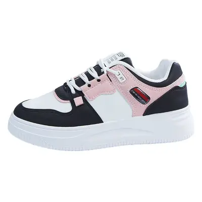 Women Casual Thick Sole Sneakers Black Pink White