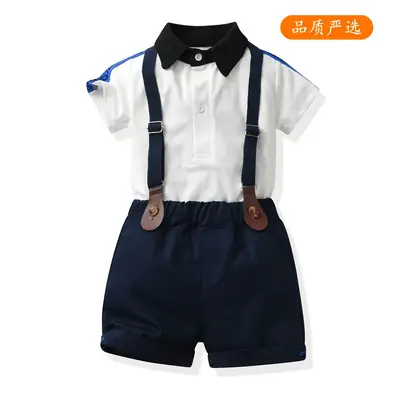 European American Boys Summer Polo Shirt Shorts Set Large Cotton