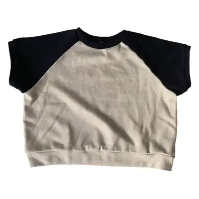 Kids Raglan Sleeve Sweatshirt Black Cream Loose Fit