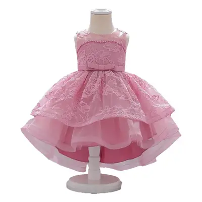 Red Embroidered Baby Dress for Girls European Style