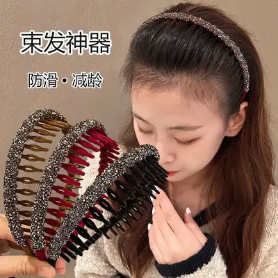 Sparkling Hairpin Headband with Teeth for Face Washing