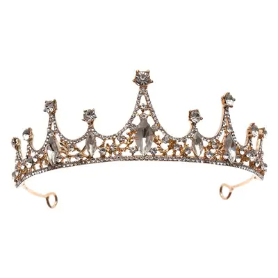Black Rhinestone Bridal Hair Crown Headdress