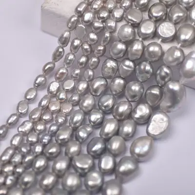 4-11mm Electroplated Gray Pearl Baroque Special Shape
