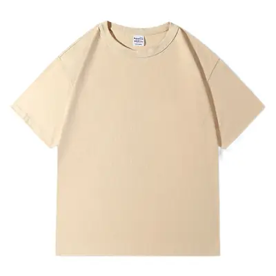 Men Women White Heavy Cotton Crew Neck T-Shirt 300G