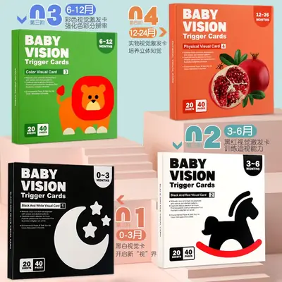 Baby Tracking Cards 0-36M Colorful Visual Stimulation Toys