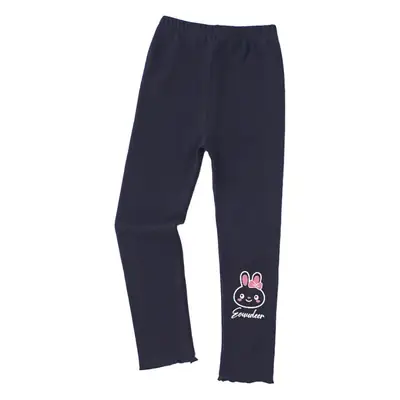 White Korean Style Baby Girls Leggings with Bunny Print