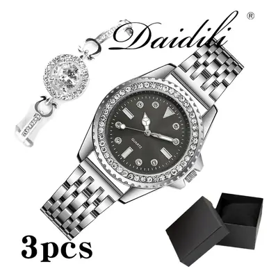 3PCs Green Crystal Watch Set for Girls