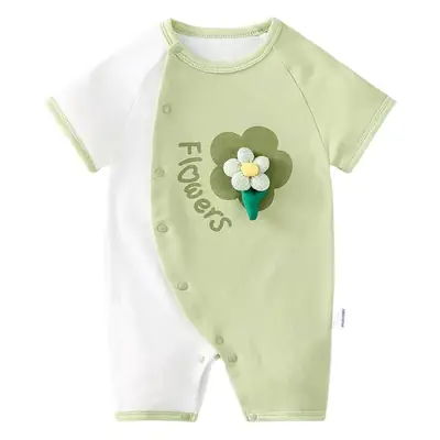 Baby's Blue Cotton Short-Sleeve Climbing Suit