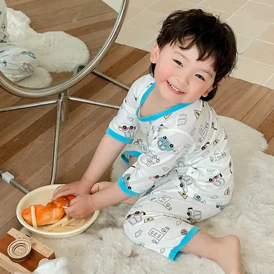 2023 Kids Cartoon Pajamas Summer Set