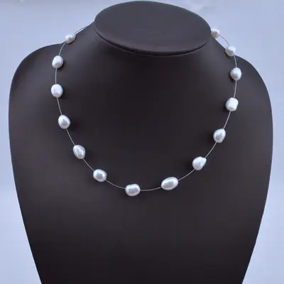 Freshwater Pearl Baroque Star Necklace with Steel Wire
