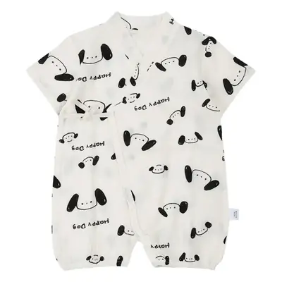 Baby Gauze Cotton Tie-Front Romper Newborn All-Cotton Diagonal Placket