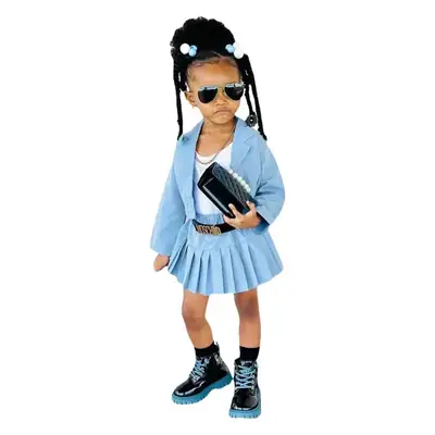 Young Girl Pink Skirted Jacket & Boots Set