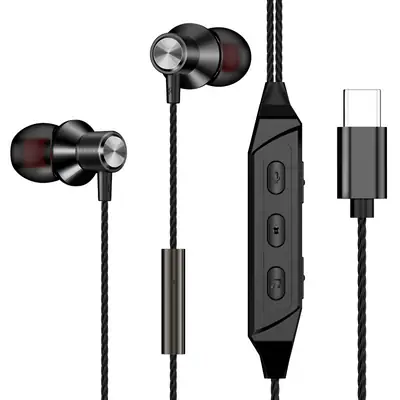 Metal In-Ear Headphones with Type-C Charging & Live Broadcast Feature