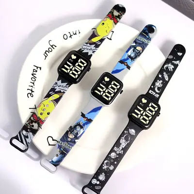 Cute Cartoon Button Led Watch for Girls Primary School Party Wear
